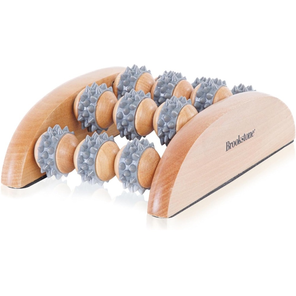 NWT Brookstone Wood Foot Massager